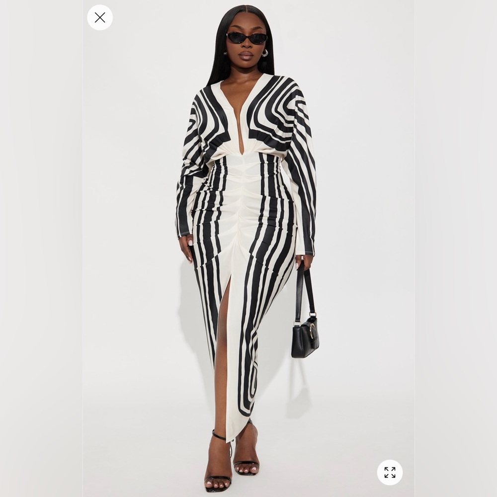 Black and White Striped Dress